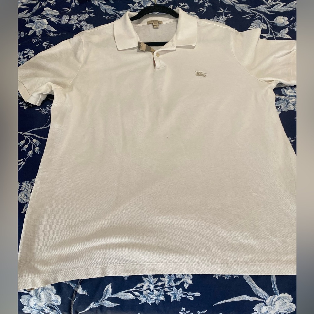 Burberry Brit Vintage Short Sleeve White Men's Polo Shirt Size XXTTG